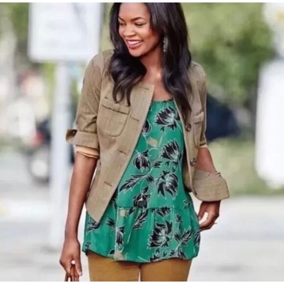 CAbi Penny Brown Tweed Herringbone Blazer Jacket Medium 3170 - Picture 1 of 8